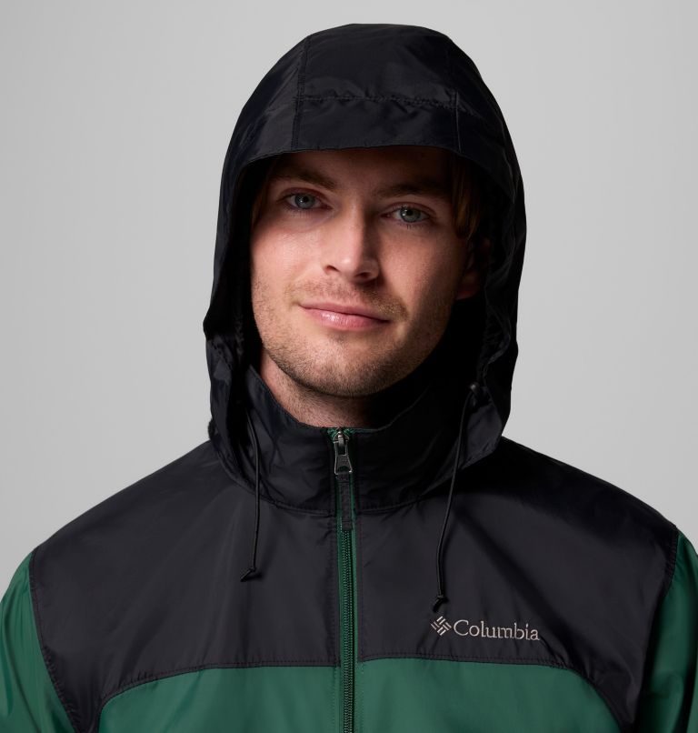 Men's Glennaker Lake II Rain Jacket - Tall, Color: Rain Forest, Black, image 6