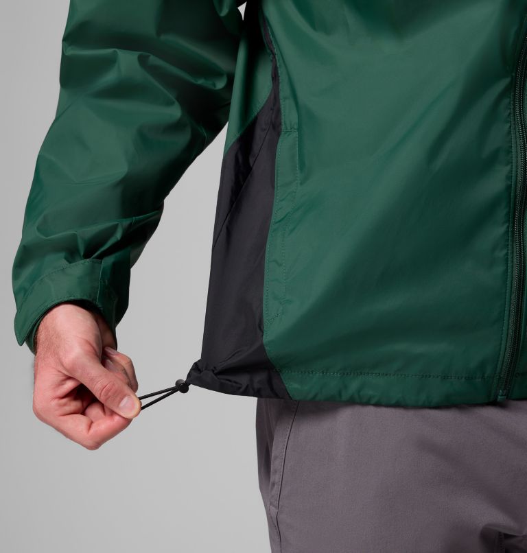 Men's Glennaker Lake II Rain Jacket - Tall, Color: Rain Forest, Black, image 7