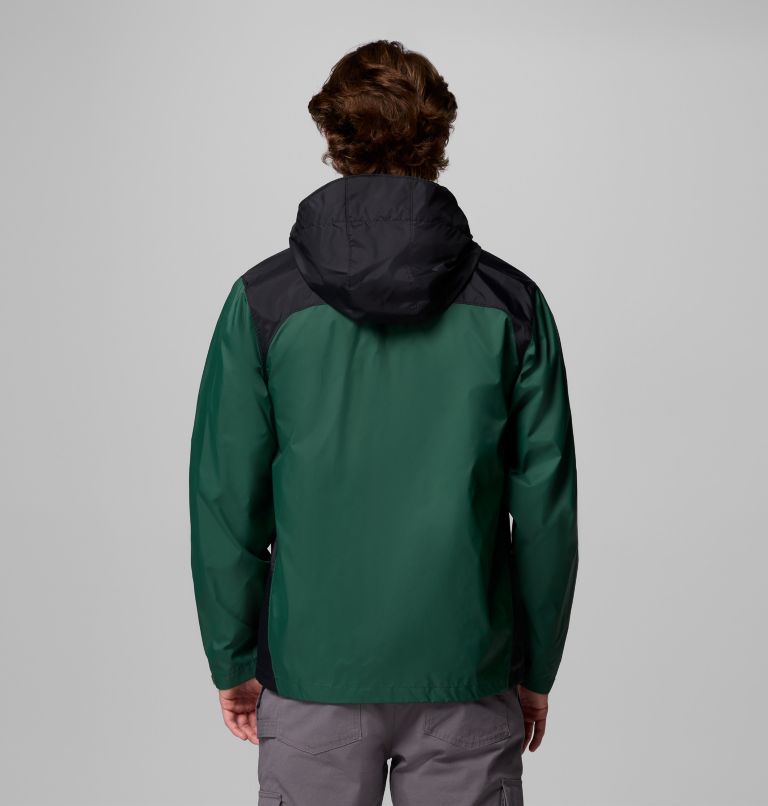 Men's Glennaker Lake II Rain Jacket - Tall, Color: Rain Forest, Black, image 3
