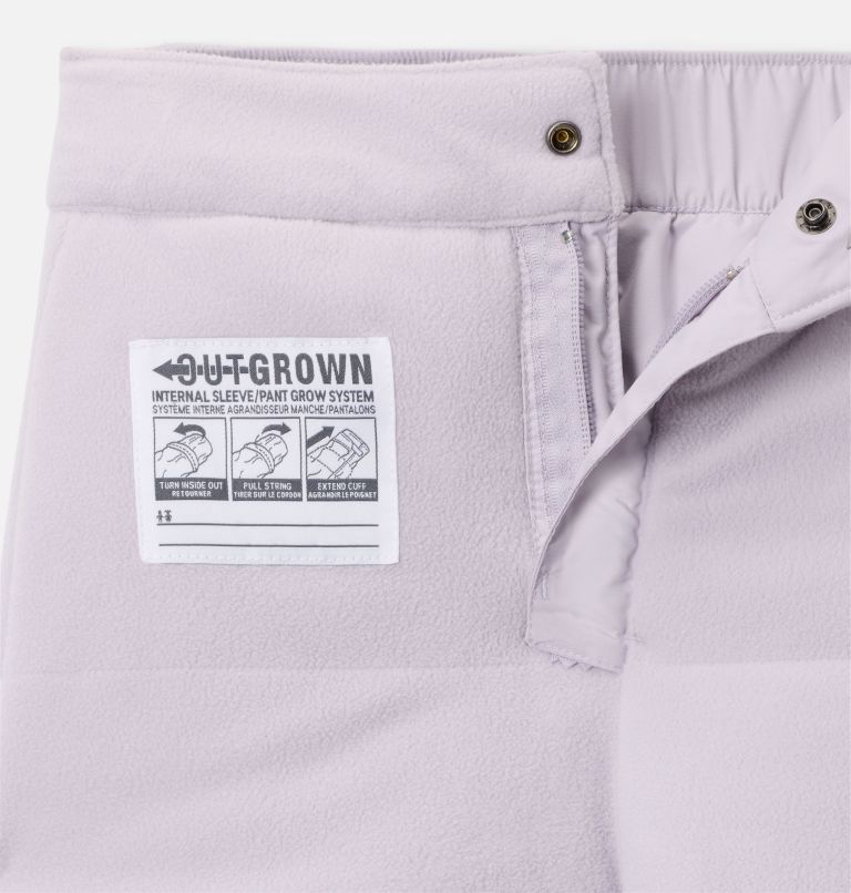 Girls' No Snowing Down Pants, Color: Lavender Pearl, image 3