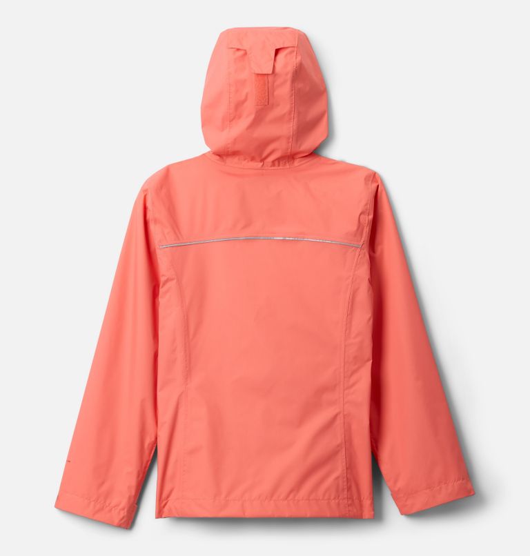 Girls' Arcadia Rain Jacket, Color: Hot Coral, image 2
