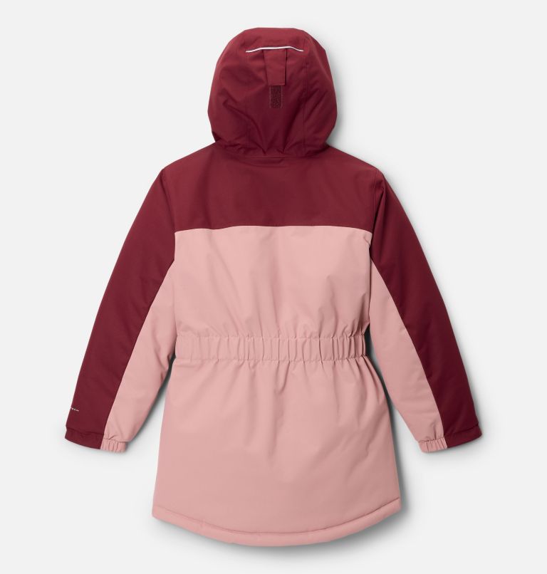 Girls' Hikebound II Long Insulated Jacket, Color: Eraser Pink, Rich Wine, image 2