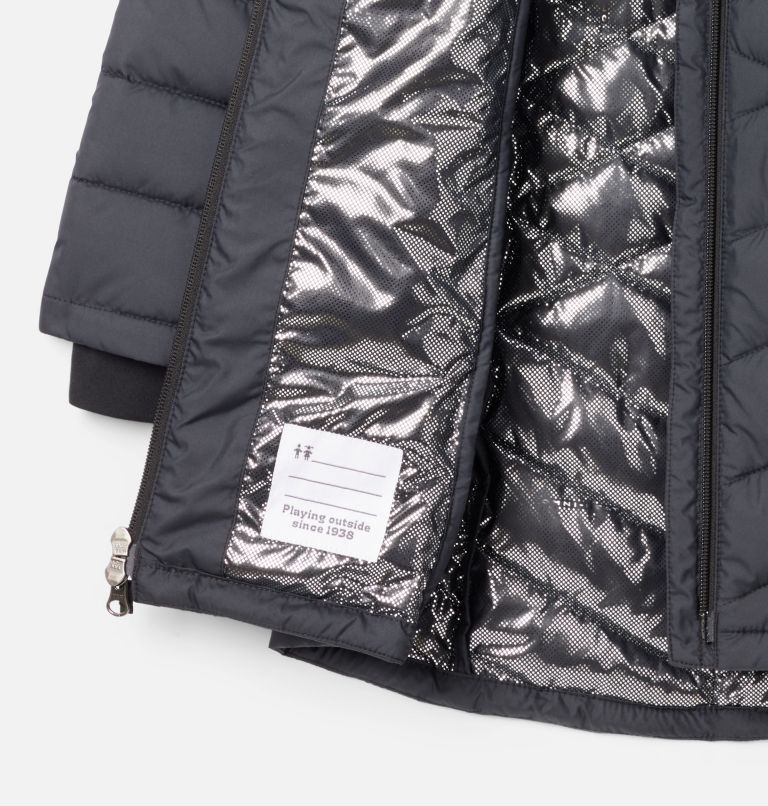 Girls' Heavenly II Hooded Long Jacket, Color: Black, image 3