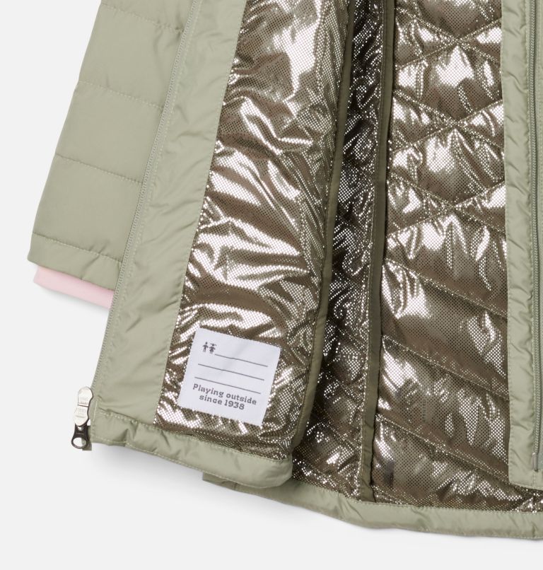 Girls' Heavenly II Hooded Long Jacket, Color: Safari, image 3