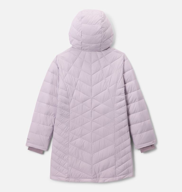 Girls' Heavenly II Hooded Long Jacket, Color: Lavender Pearl, image 2