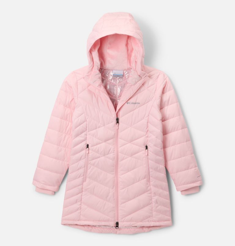 Girls' Heavenly II Hooded Long Jacket, Color: Satin Pink, image 1
