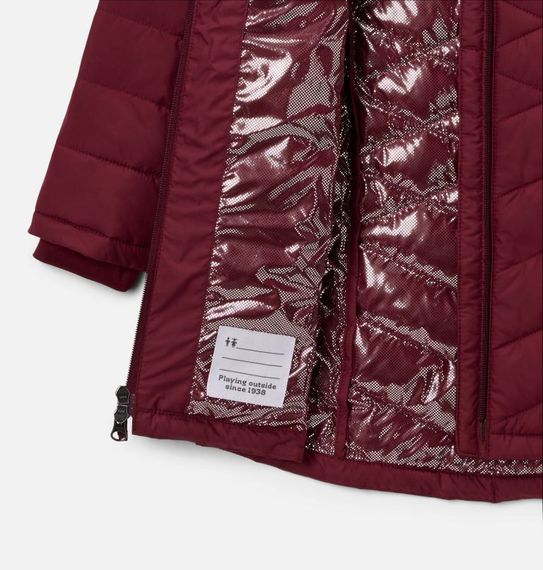 Girls' Heavenly II Hooded Long Jacket, Color: Rich Wine, image 3