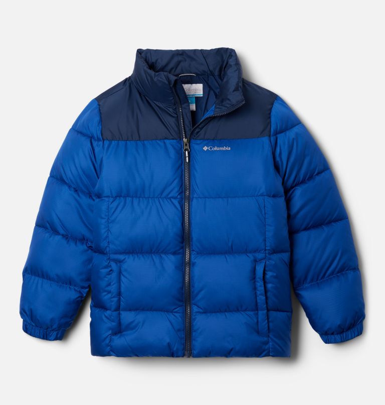 Kids' Puffect II Jacket, Color: Mountain Blue, Collegiate Navy, image 1