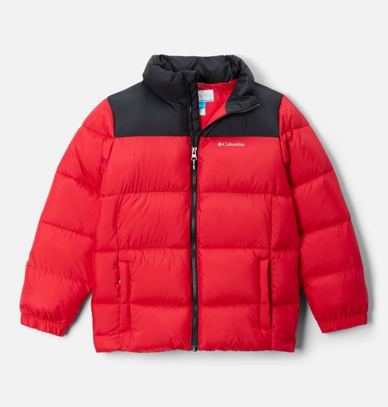 Kids' Puffect II Jacket, Color: Mountain Red, Black, image 1