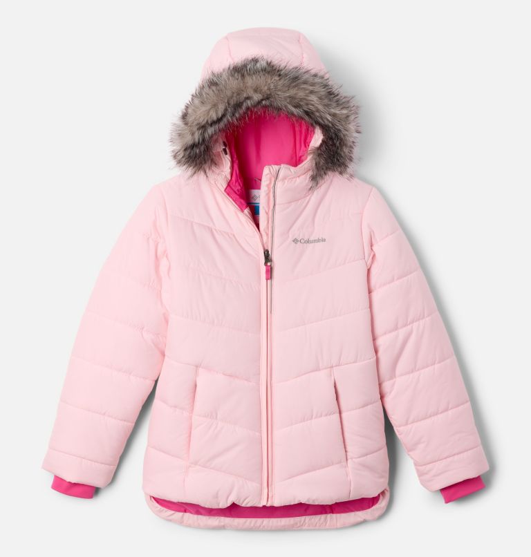 Girls' Katelyn Crest III Hooded Jacket, Color: Satin Pink, image 1