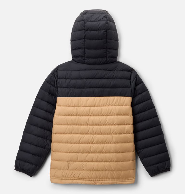 Boys' Powder Lite II Hooded Jacket, Color: Canoe, Black, image 2