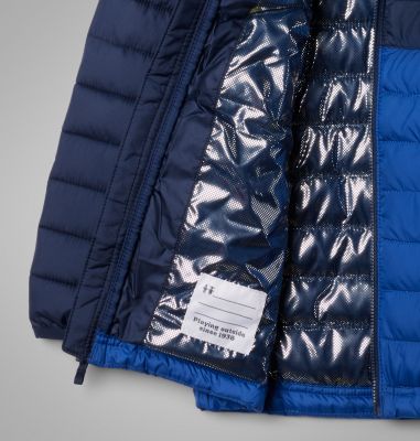 Manteau à capuchon Powder Lite II pour garçons, Color: Mountain Blue, Collegiate Navy, image 9
