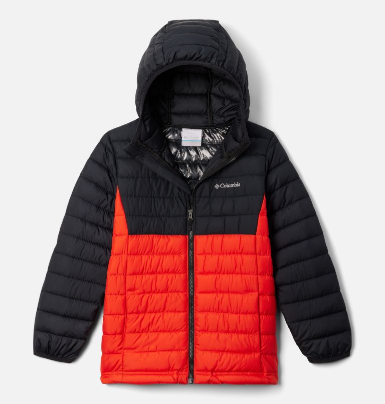 Manteau à capuchon Powder Lite II pour garçons, Color: Spicy, Black, image 1