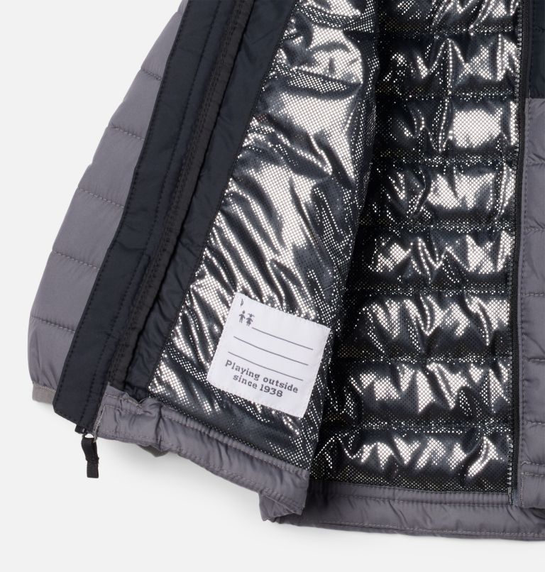 Boys' Toddler Powder Lite II Hooded Jacket, Color: City Grey, Black, image 3