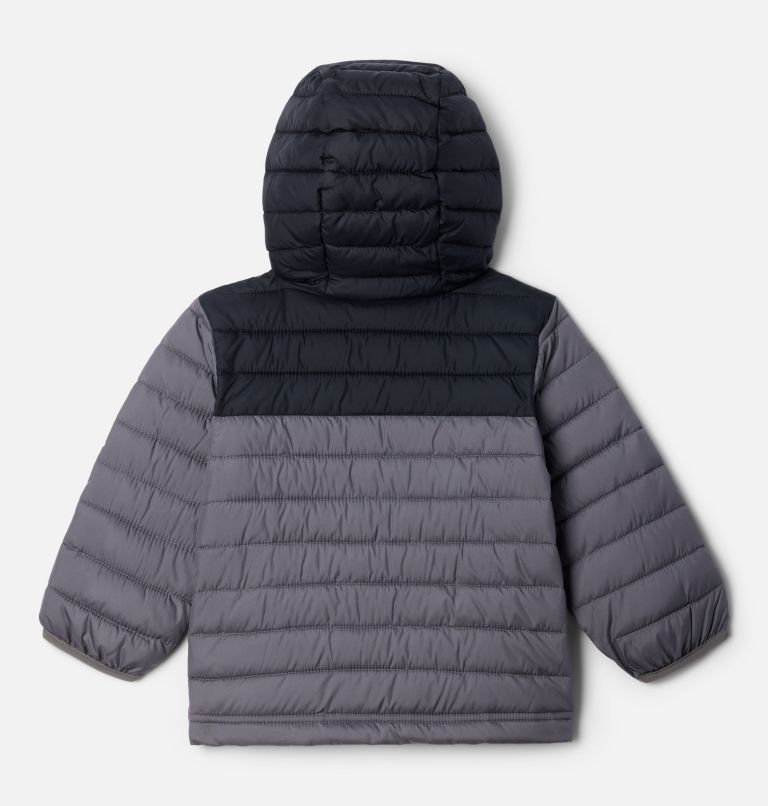 Boys' Toddler Powder Lite II Hooded Jacket, Color: City Grey, Black, image 2