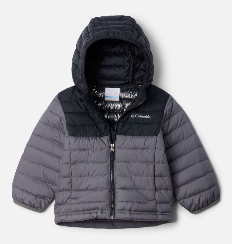 Boys' Toddler Powder Lite II Hooded Jacket, Color: City Grey, Black, image 1
