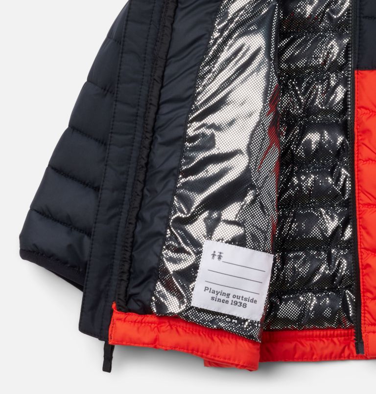 Boys' Toddler Powder Lite II Hooded Jacket, Color: Spicy, Black, image 3