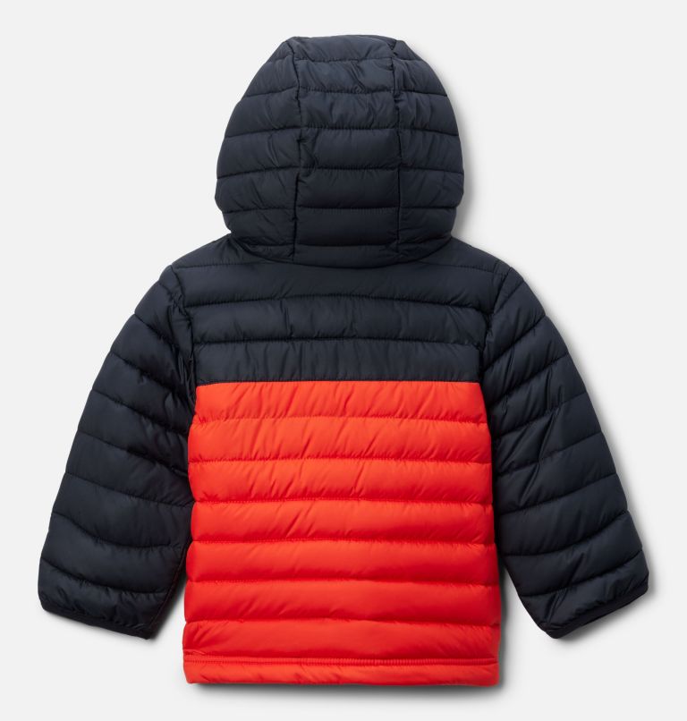 Boys' Toddler Powder Lite II Hooded Jacket, Color: Spicy, Black, image 2