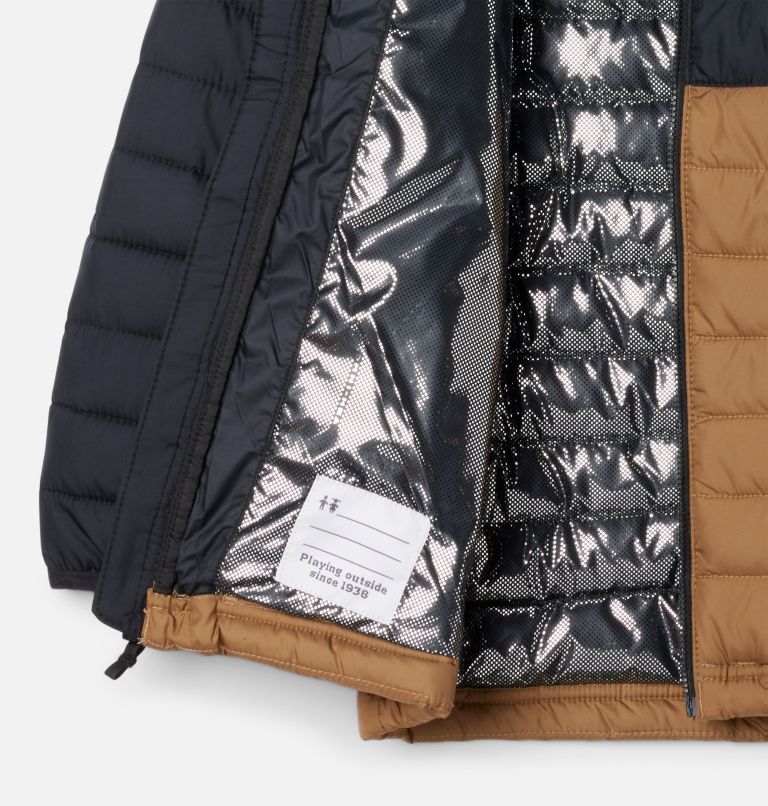 Boy's Powder Lite II Hooded Insulated Jacket, Color: Delta, Black, image 3