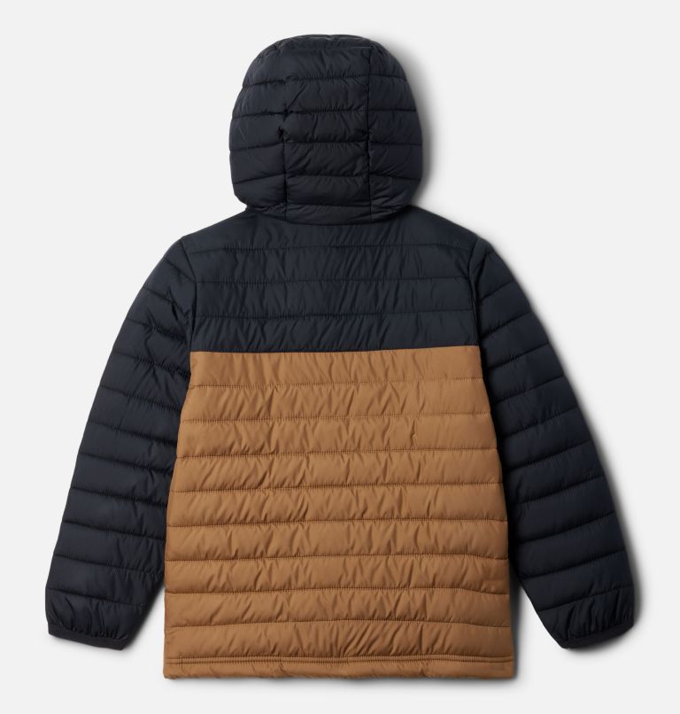 Boy's Powder Lite II Hooded Insulated Jacket, Color: Delta, Black, image 2
