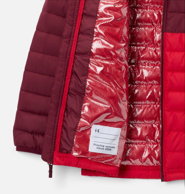 Boy's Powder Lite II Hooded Insulated Jacket, Color: Mountain Red, Rich Wine, image 3