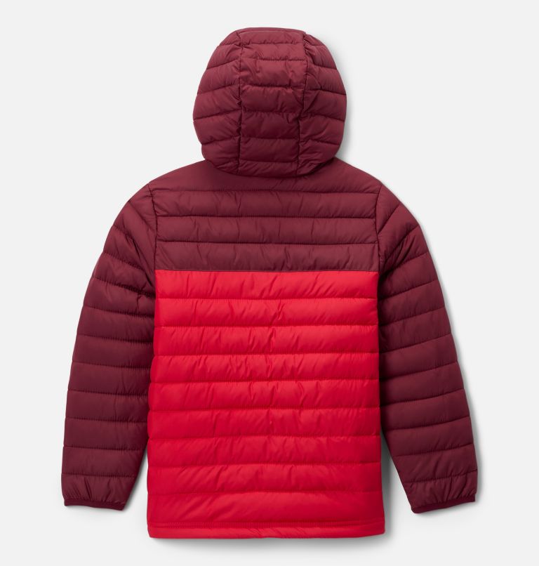 Boy's Powder Lite II Hooded Insulated Jacket, Color: Mountain Red, Rich Wine, image 2