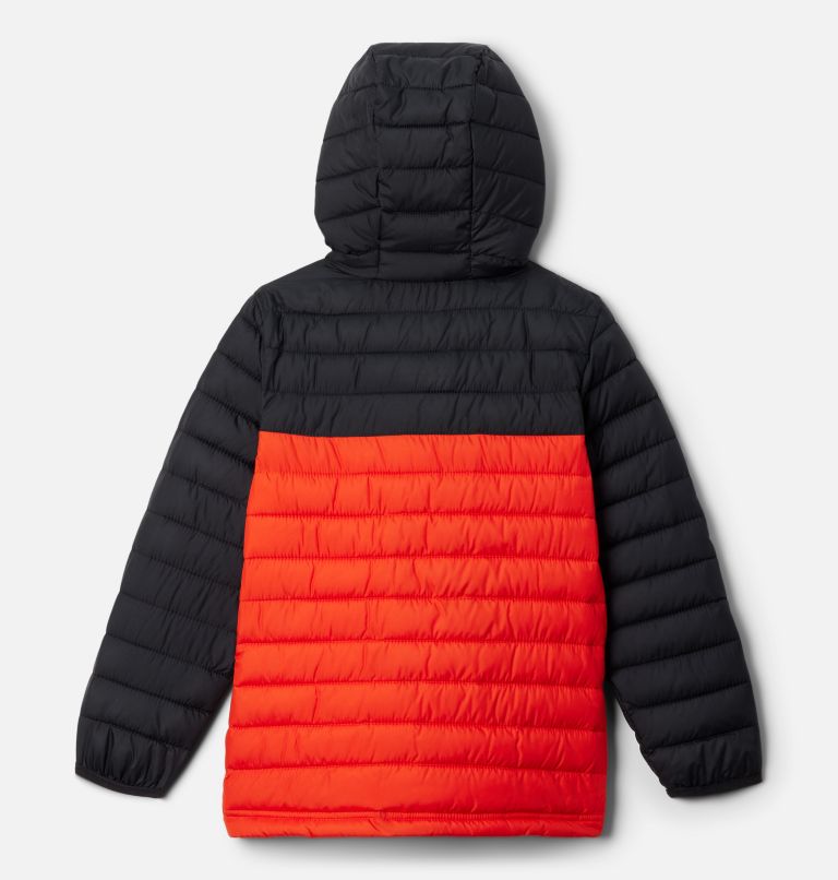 Chaqueta aislante con capucha Powder Lite II para niño, Color: Spicy, Black, image 2