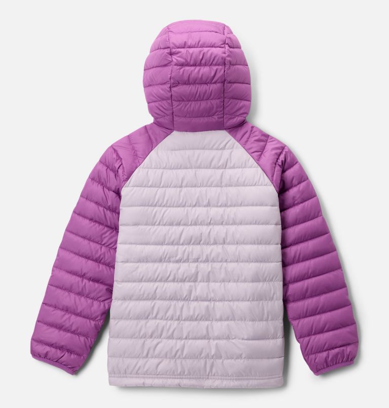 Girls' Powder Lite II Hooded Jacket, Color: Lavender Pearl, Razzle, image 2