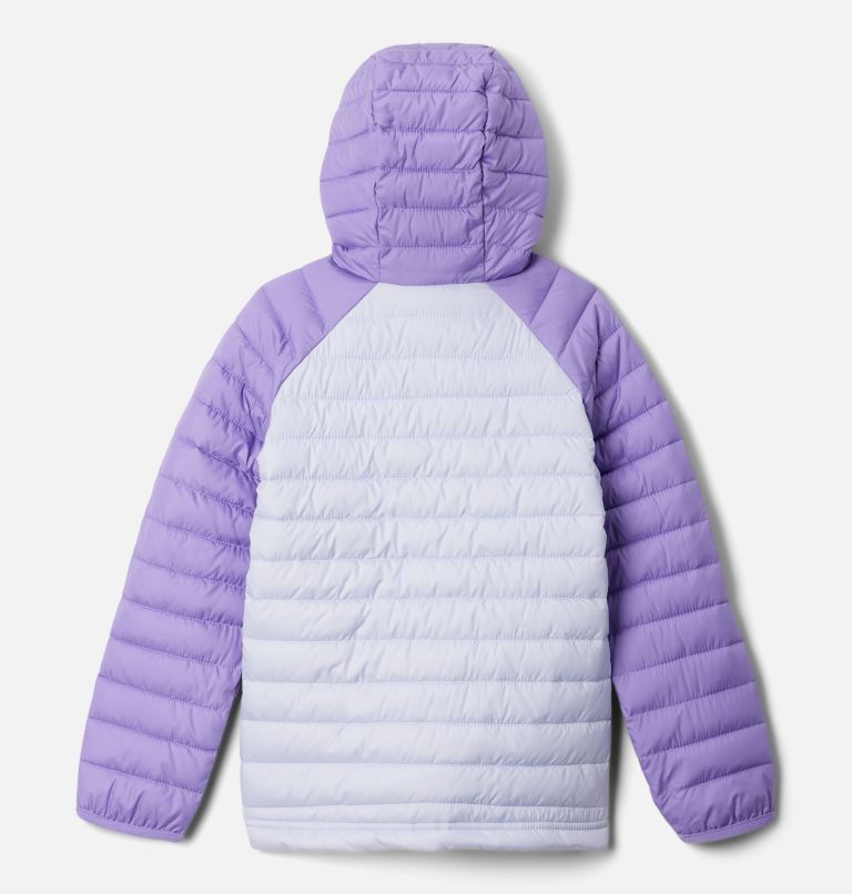 Manteau à capuchon Powder Lite II pour filles, Color: Snowdrift, Paisley Purple, image 2