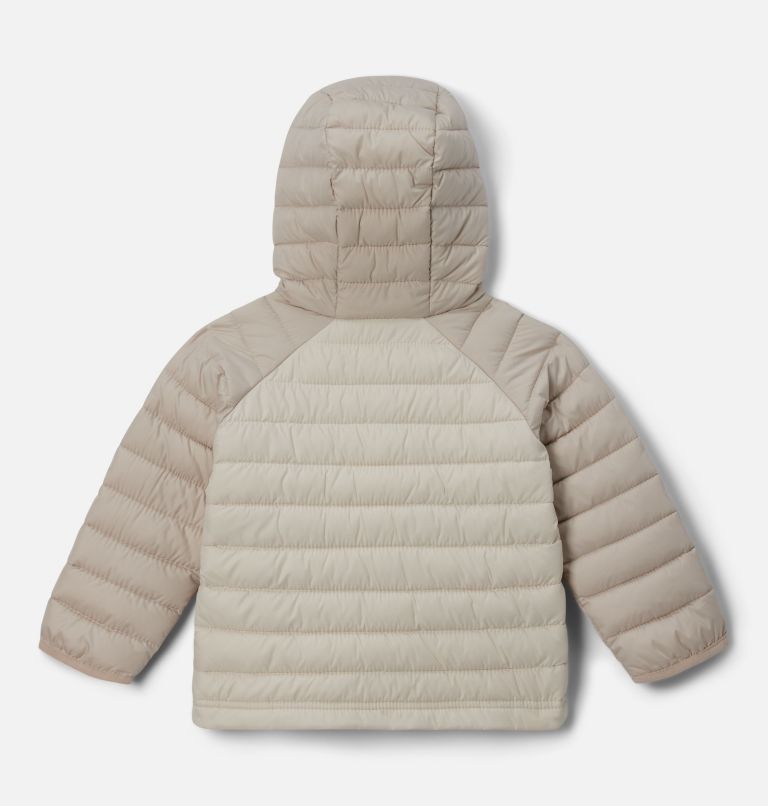 Girls' Toddler Powder Lite II Hooded Jacket, Color: Chalk, Dark Stone, image 2