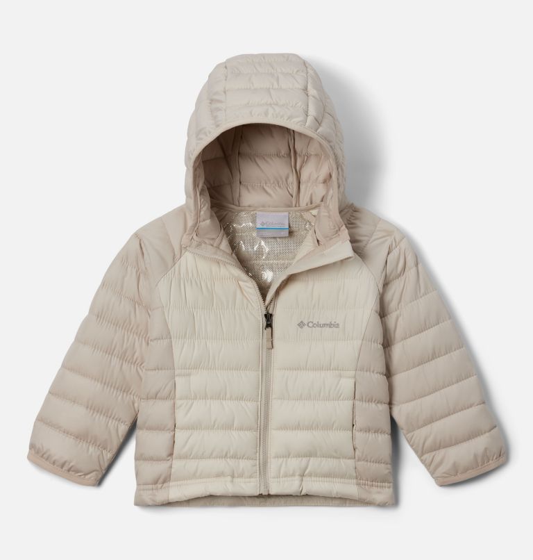 Girls' Toddler Powder Lite II Hooded Jacket, Color: Chalk, Dark Stone, image 1