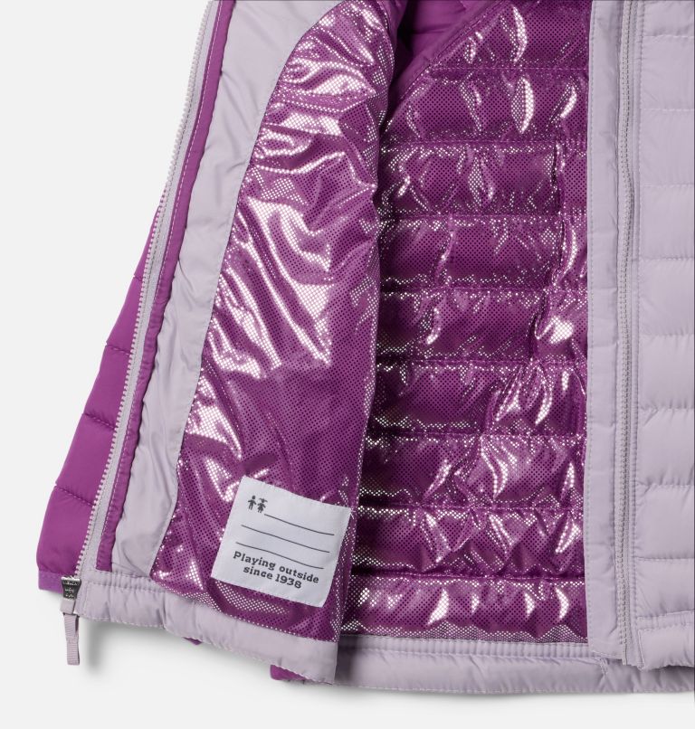Girls' Toddler Powder Lite II Hooded Jacket, Color: Lavender Pearl, Razzle, image 3