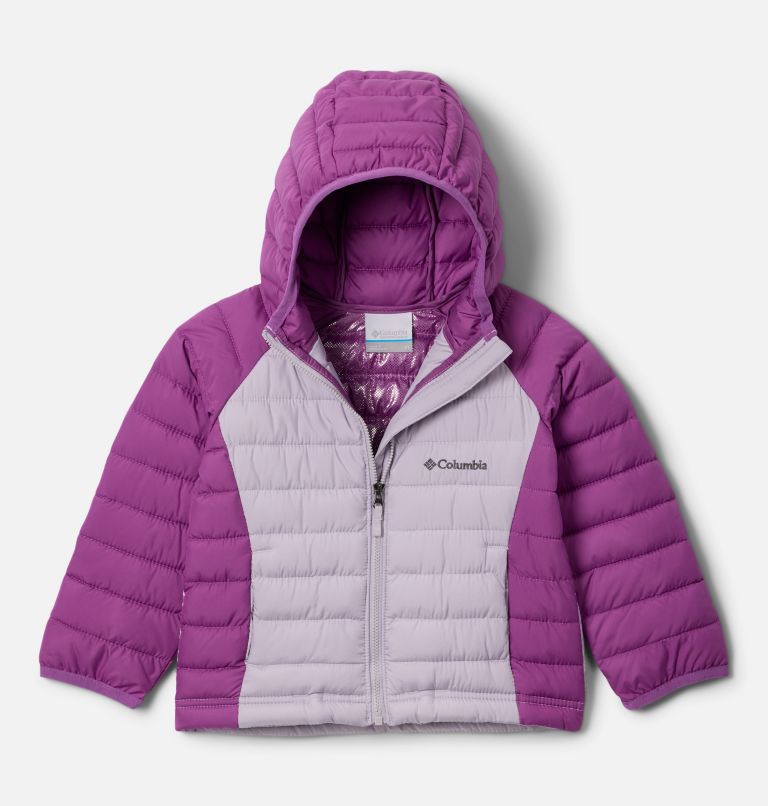 Girls' Toddler Powder Lite II Hooded Jacket, Color: Lavender Pearl, Razzle, image 1