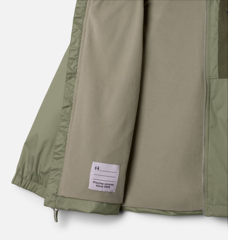 Boys' Rainy Trails II Fleece Lined Jacket, Color: Safari, Stone Green Slub, image 3