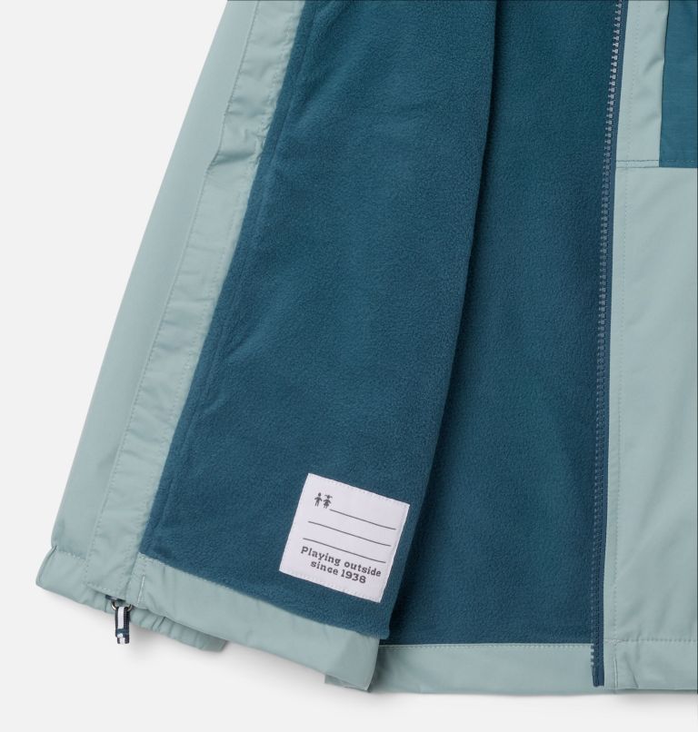Boys' Rainy Trails II Fleece Lined Jacket, Color: Crushed Blue, Everblue Slub, image 3