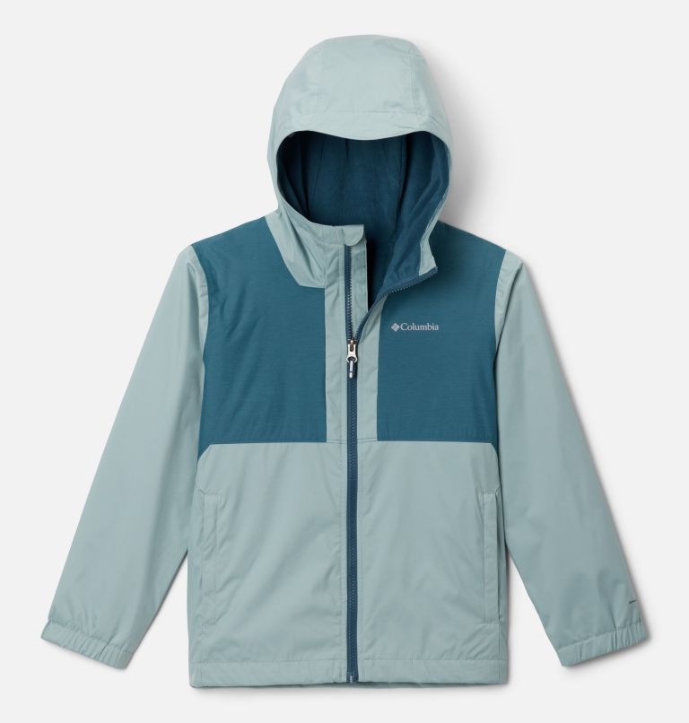 Boys' Rainy Trails II Fleece Lined Jacket, Color: Crushed Blue, Everblue Slub, image 1