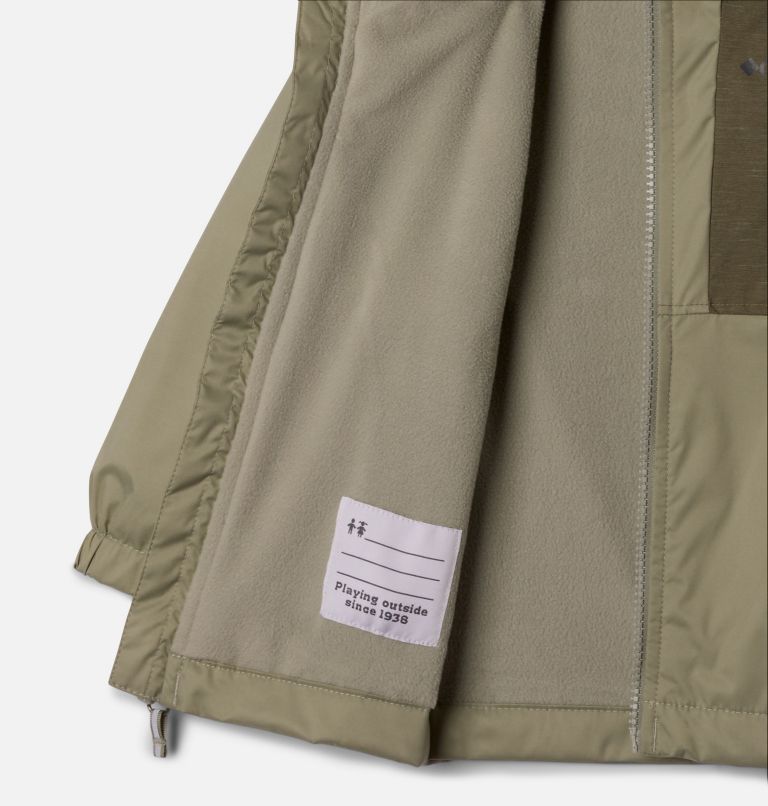 Boys' Toddler Rainy Trails II Fleece Lined Jacket, Color: Safari, Stone Green Slub, image 3