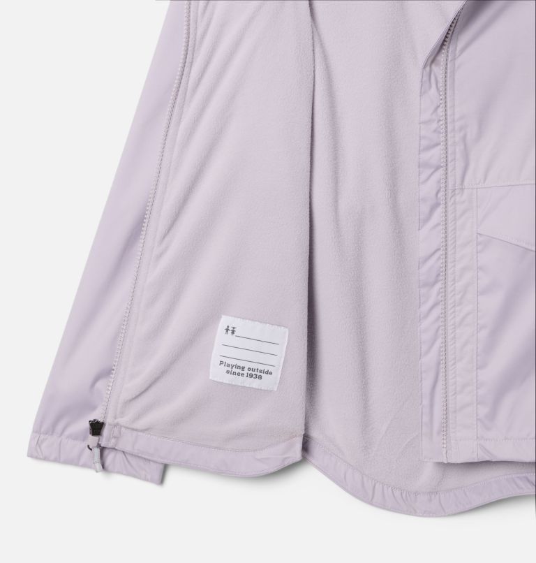Girls' Rainy Trails II Fleece Lined Jacket, Color: Lavender Pearl, image 3