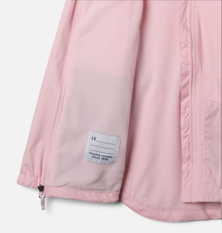 Girl's Rainy Trails III Fleece Lined Waterproof Jacket, Color: Satin Pink, image 3