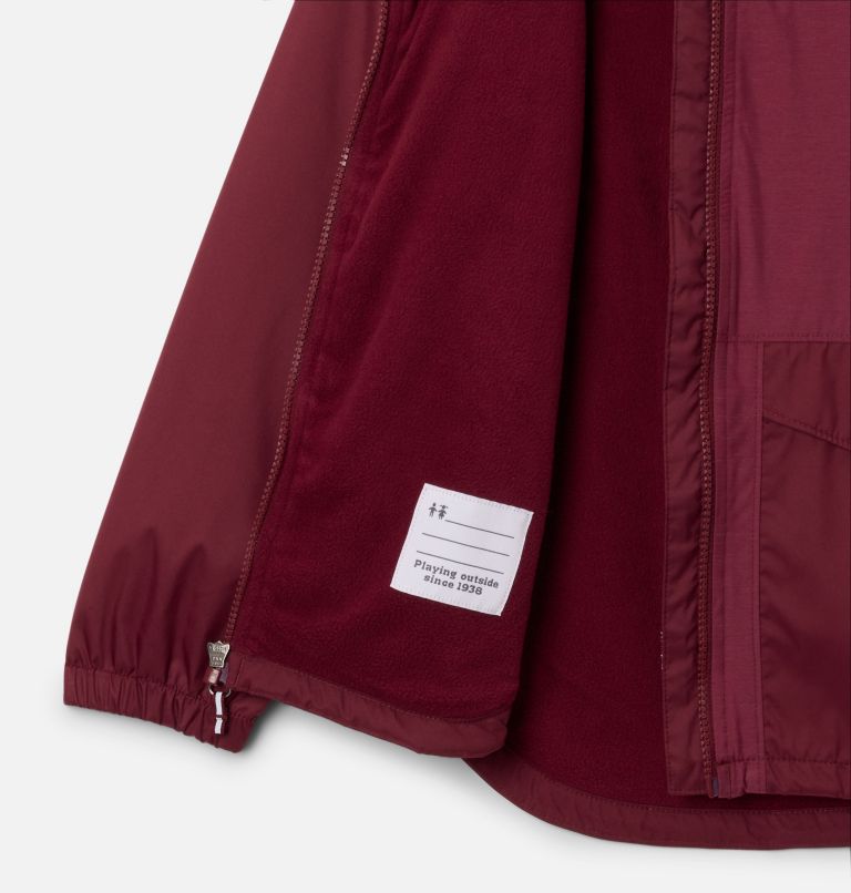 Girls' Rainy Trails II Fleece Lined Jacket, Color: Rich Wine, image 3