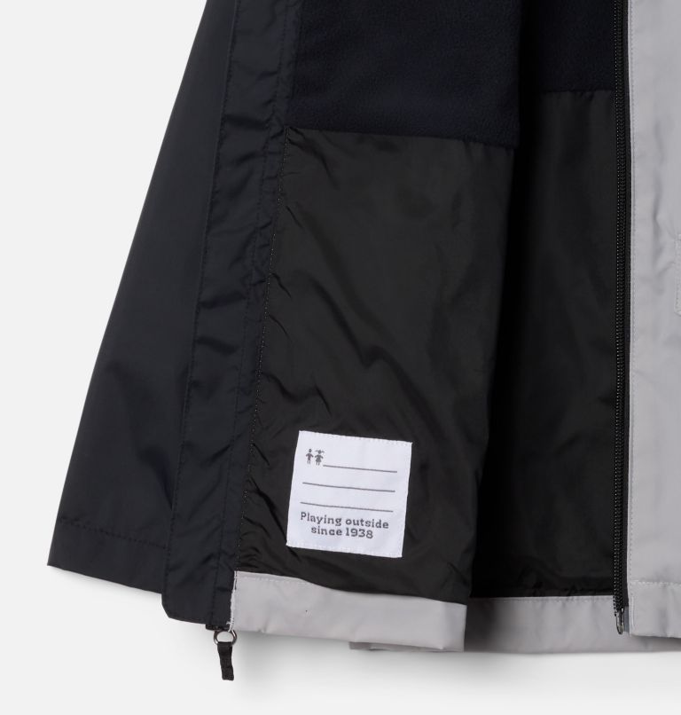 Boys' Rain-Zilla II Jacket, Color: Black, Columbia Grey, image 3