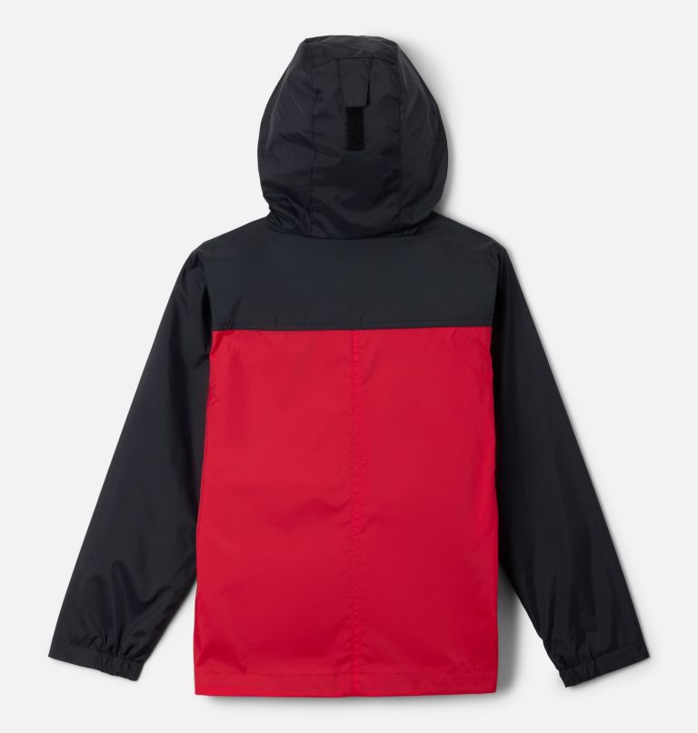 Boys' Rain-Zilla II Jacket, Color: Black, Mountain Red, image 2
