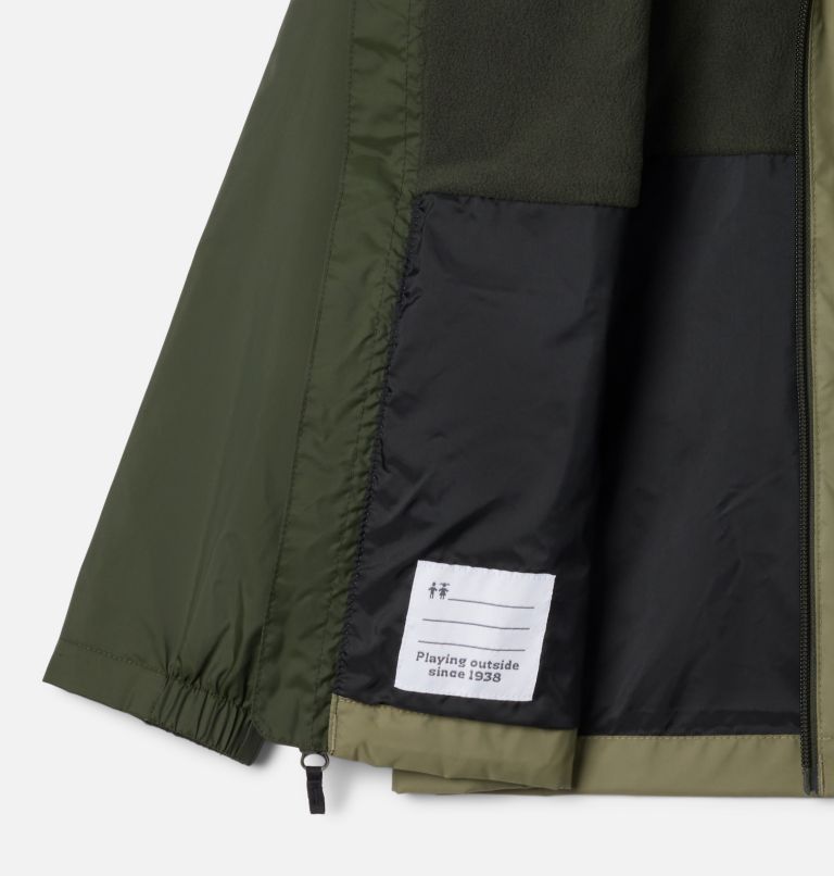 Boys' Rain-Zilla II Jacket, Color: Greenscape, Stone Green, image 3
