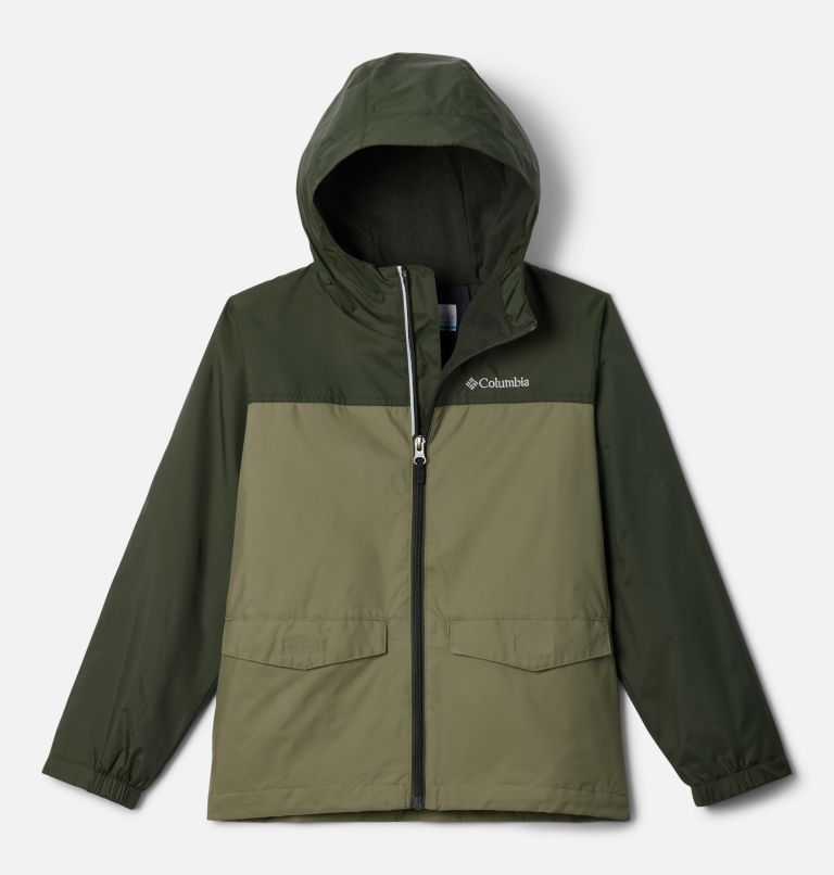 Boys' Rain-Zilla II Jacket, Color: Greenscape, Stone Green, image 1