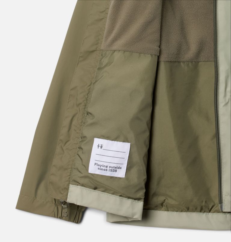 Boys' Rain-Zilla II Jacket, Color: Stone Green, Safari, image 10