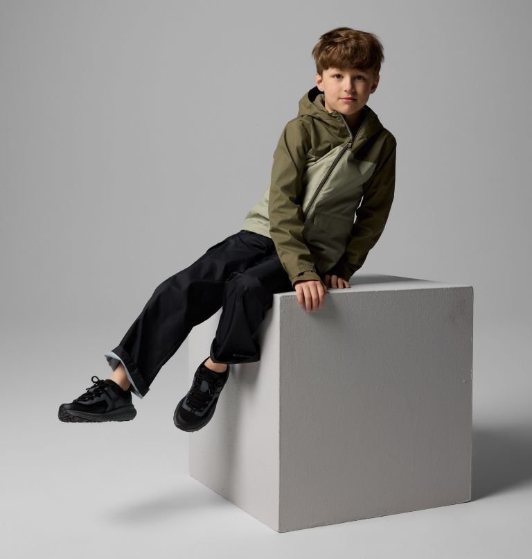 Boys' Rain-Zilla II Jacket, Color: Stone Green, Safari, image 7