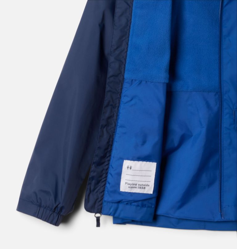 Boys' Rain-Zilla II Jacket, Color: Collegiate Navy, Mountain Blue, image 9