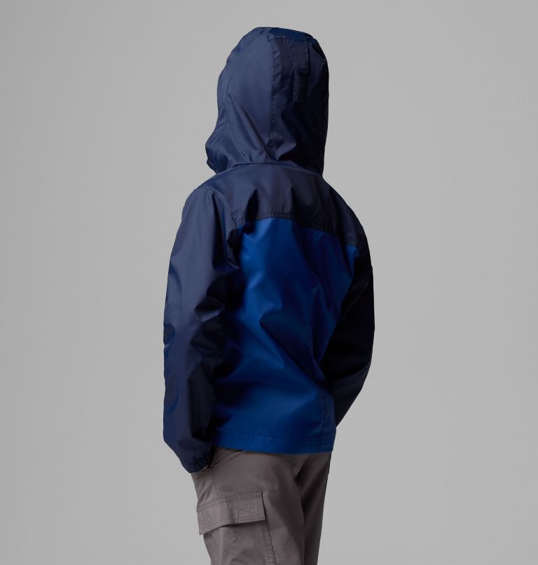 Boys' Rain-Zilla II Jacket, Color: Collegiate Navy, Mountain Blue, image 2