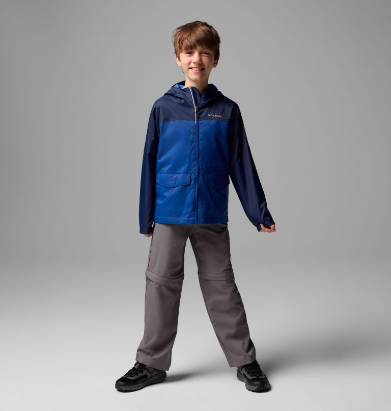 Boys' Rain-Zilla II Jacket, Color: Collegiate Navy, Mountain Blue, image 1