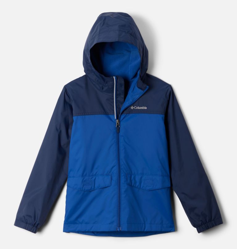Boys' Rain-Zilla II Jacket, Color: Collegiate Navy, Mountain Blue, image 7